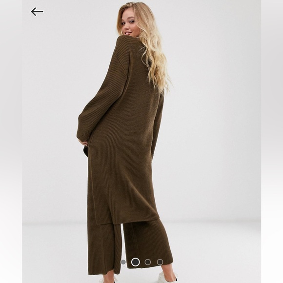 Micha Lounge split front tunic two-piece set wide leg culotte pants Coord Set - Picture 3 of 12